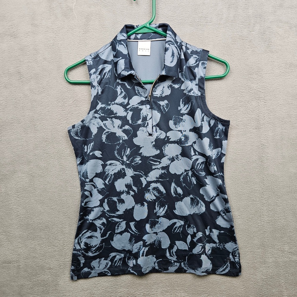 Dunning Aubrey Women's Sleeveless Floral Polo Golf Preppy Size Small
